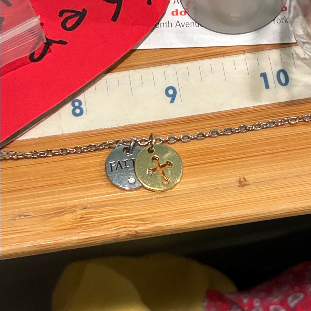Gold and Silver Faith Cross Necklace